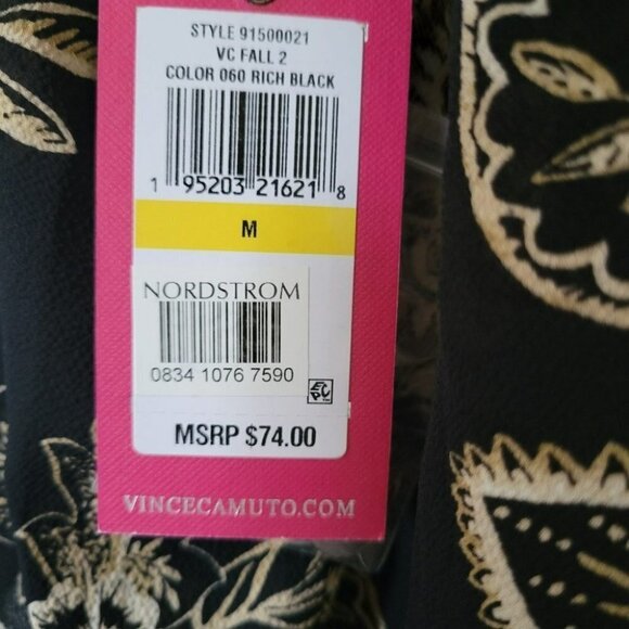 Vince  Camuto NWY chiffon tunic blouse long sleeve  V neck, - Picture 6 of 6